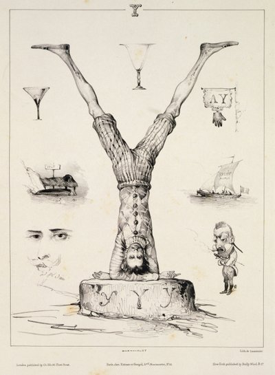 Letter Y from an Alphabet Primer, engraved by Lemercier, 1832 by Victor Adam